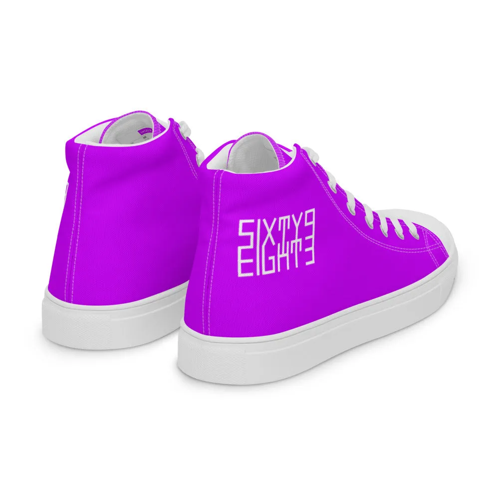 Sixty Eight 93 Logo White Purple Women's High Top Shoes