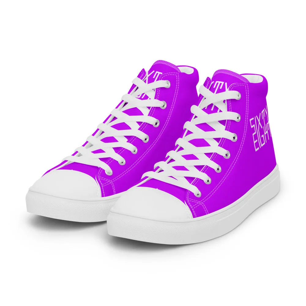 Sixty Eight 93 Logo White Purple Women's High Top Shoes