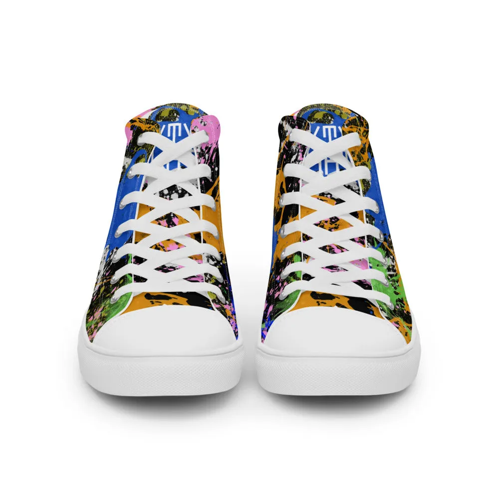 Sixty Eight 93 Logo White Splatter #2 Men's High Top Shoes