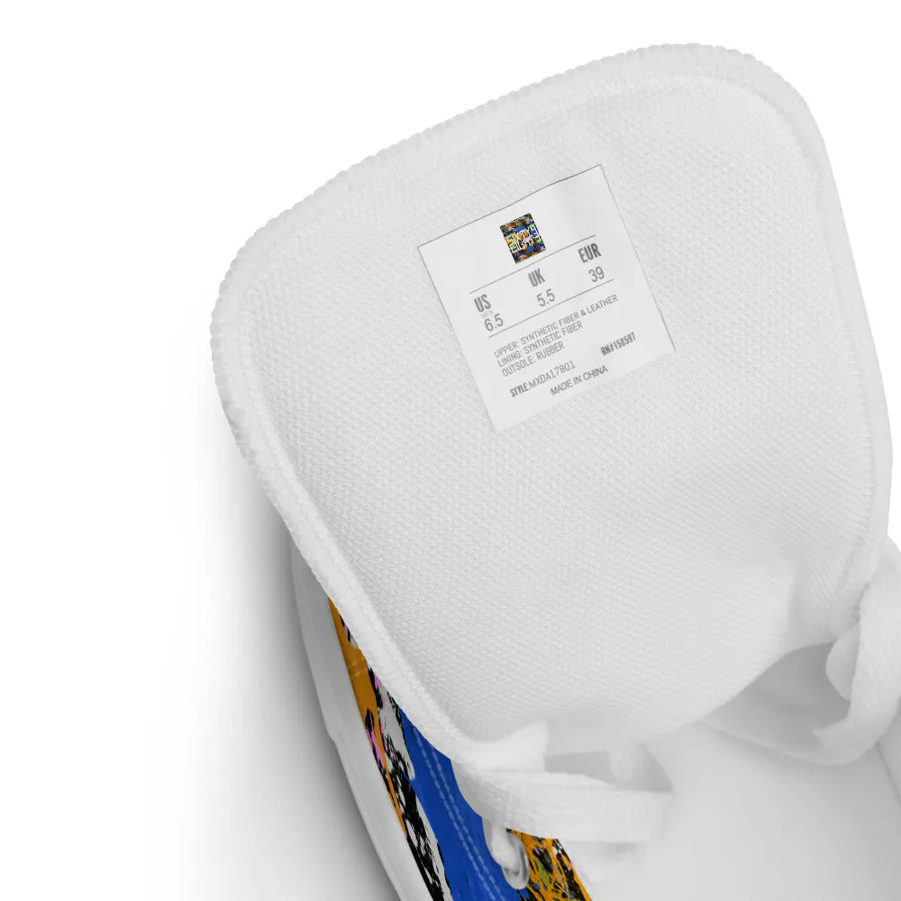 Sixty Eight 93 Logo White Splatter #2 Men's High Top Shoes