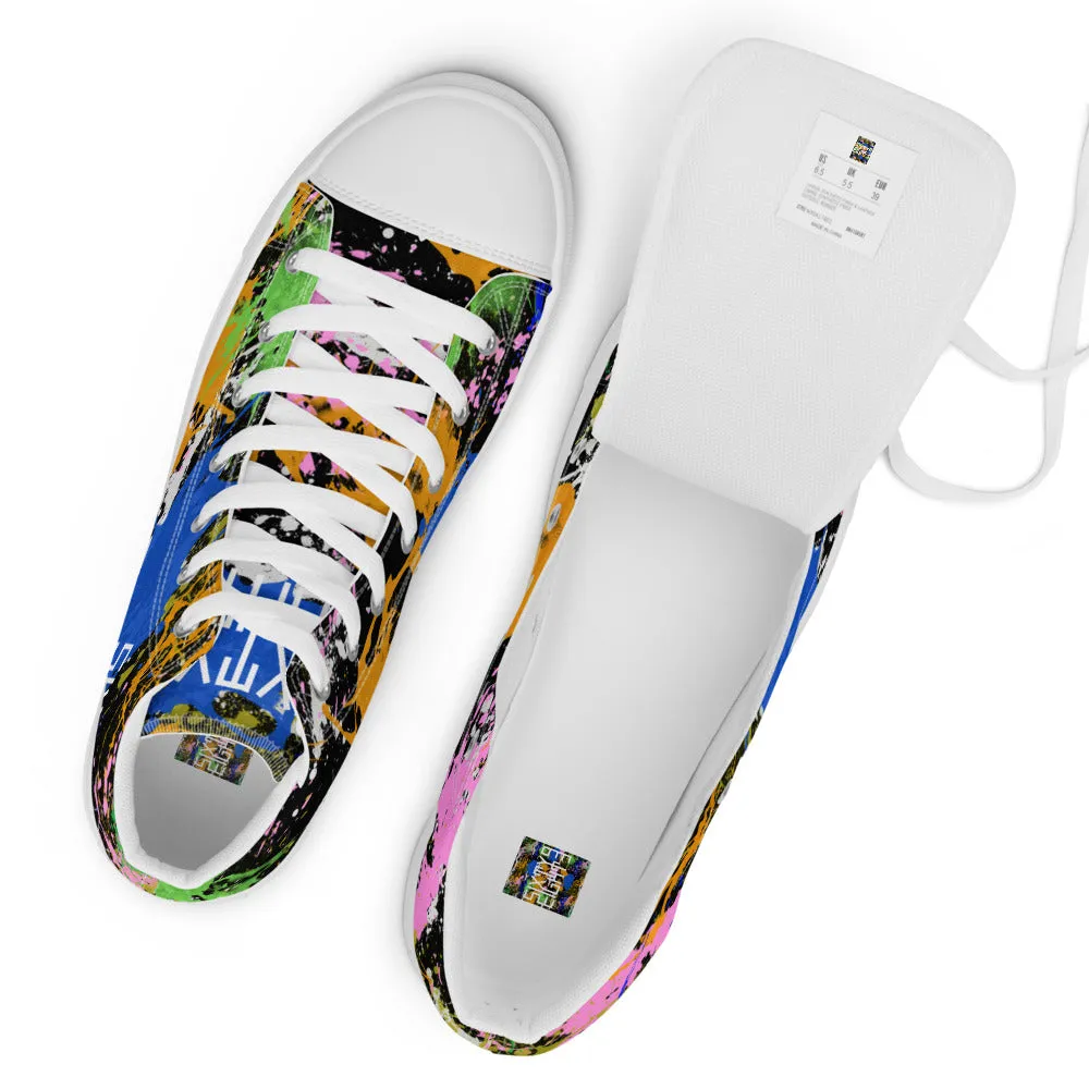 Sixty Eight 93 Logo White Splatter #2 Men's High Top Shoes
