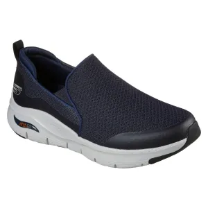 Skechers 232043 Arch Fit Banlin Mens Navy Blue Textile Arch Support Slip On Trainers