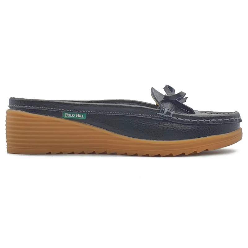 Slide On Closed Toe Wedge Mules Shoes