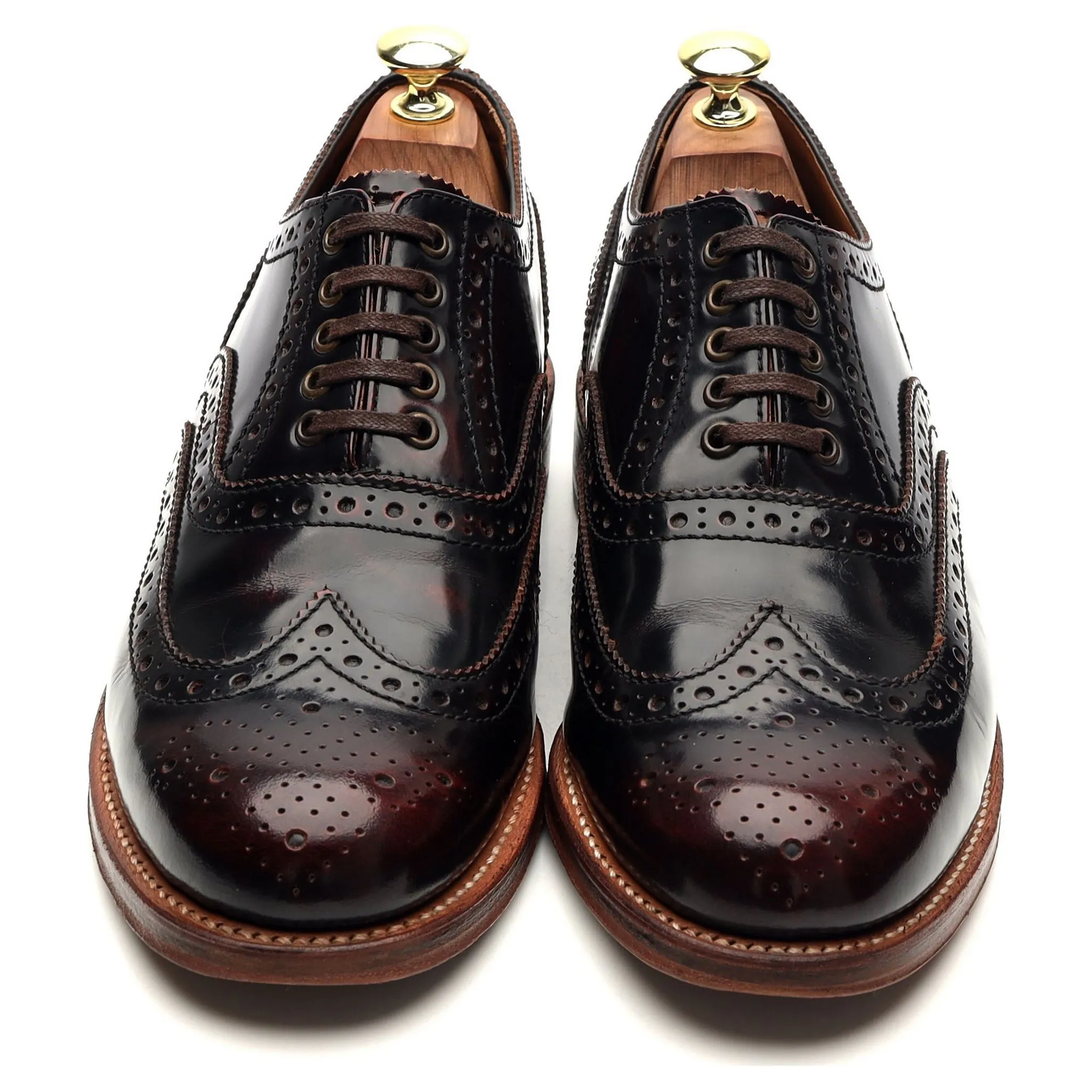 'Stanley' Burgundy Leather Oxford Brogues UK 7.5 G