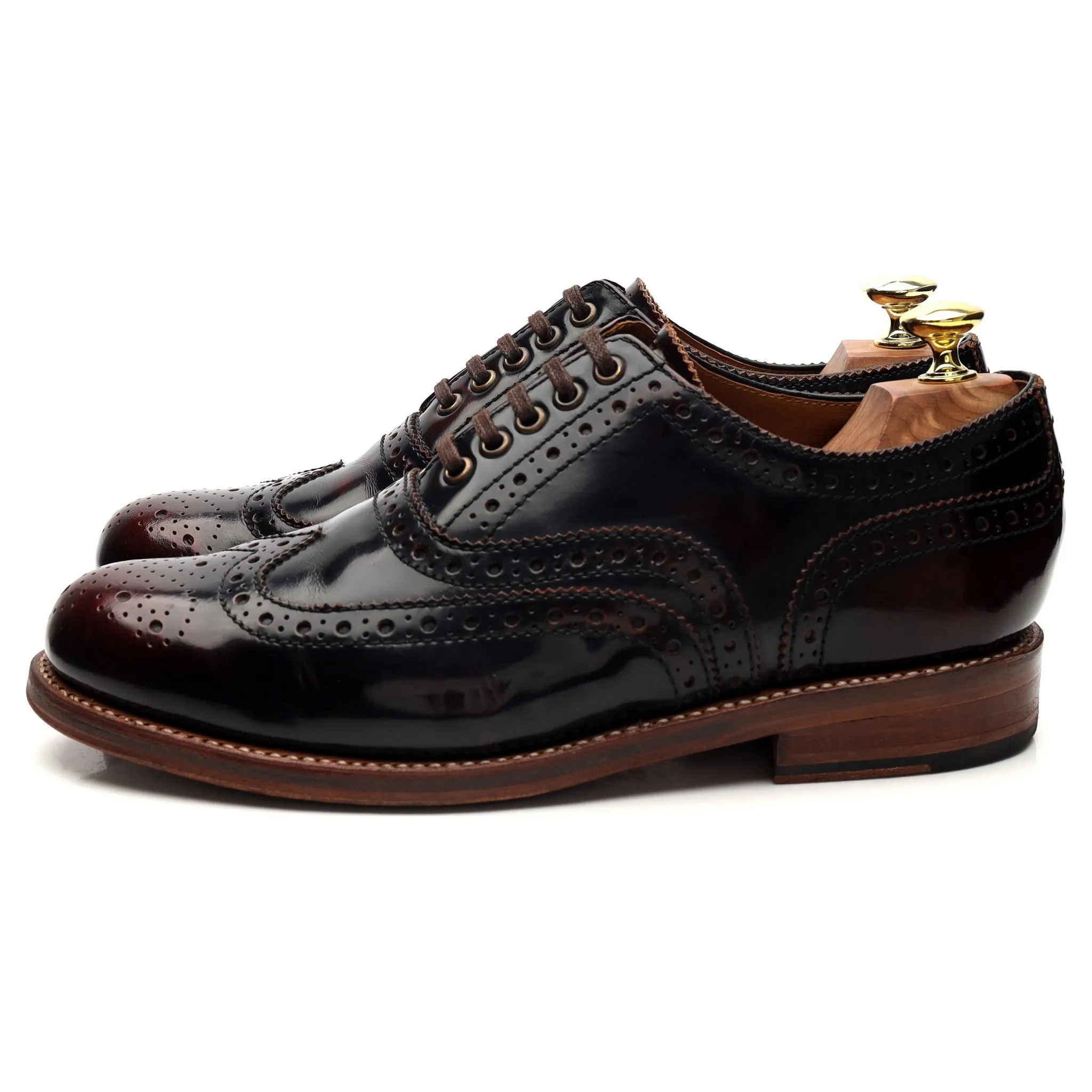 'Stanley' Burgundy Leather Oxford Brogues UK 7.5 G