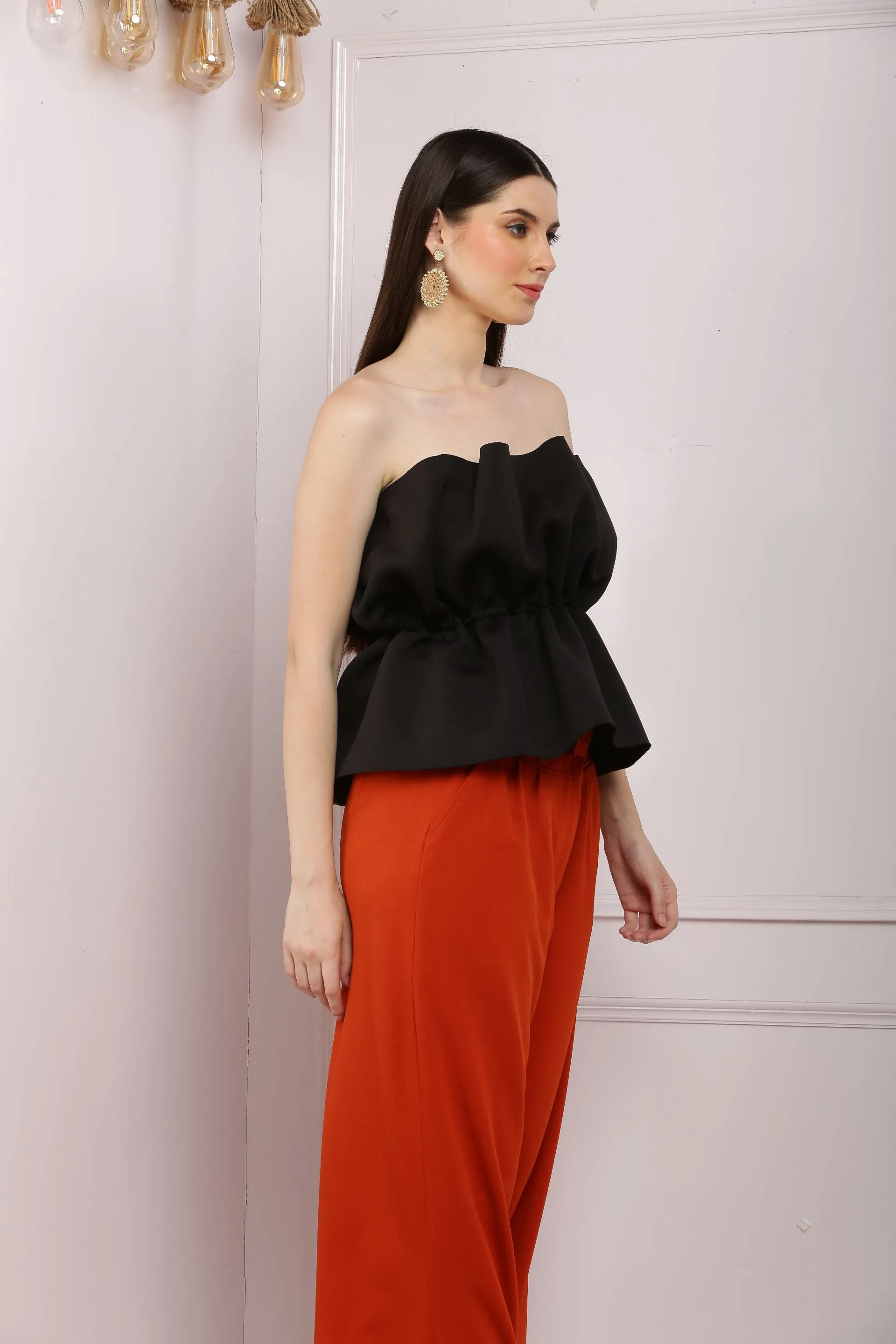 Stylish Offshoulder Tube Top Black