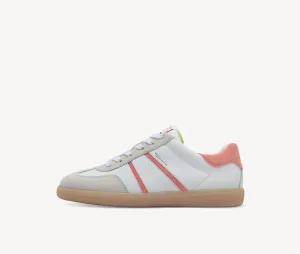 Tamaris - 23624 White and Peach Retro Trainer