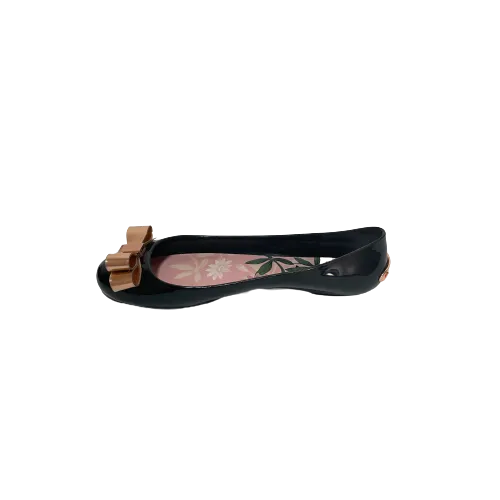 Ted Baker 'DAHLIA" Black Jelly Ballet Flats | Gently Used |