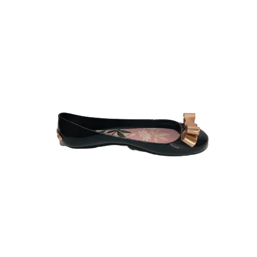 Ted Baker 'DAHLIA" Black Jelly Ballet Flats | Gently Used |
