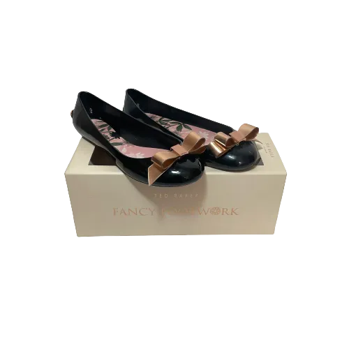 Ted Baker 'DAHLIA" Black Jelly Ballet Flats | Gently Used |