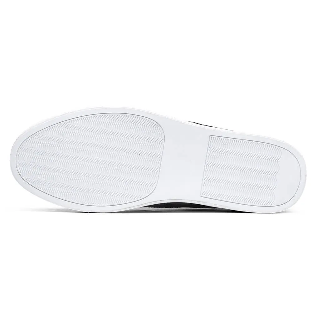 This item only ships to Europe - 6 CM/2.36 Inches CMR CHAMARIPA Gray Canvas Height Increasing Slip-On Shoes for Men - Elevate Your Style