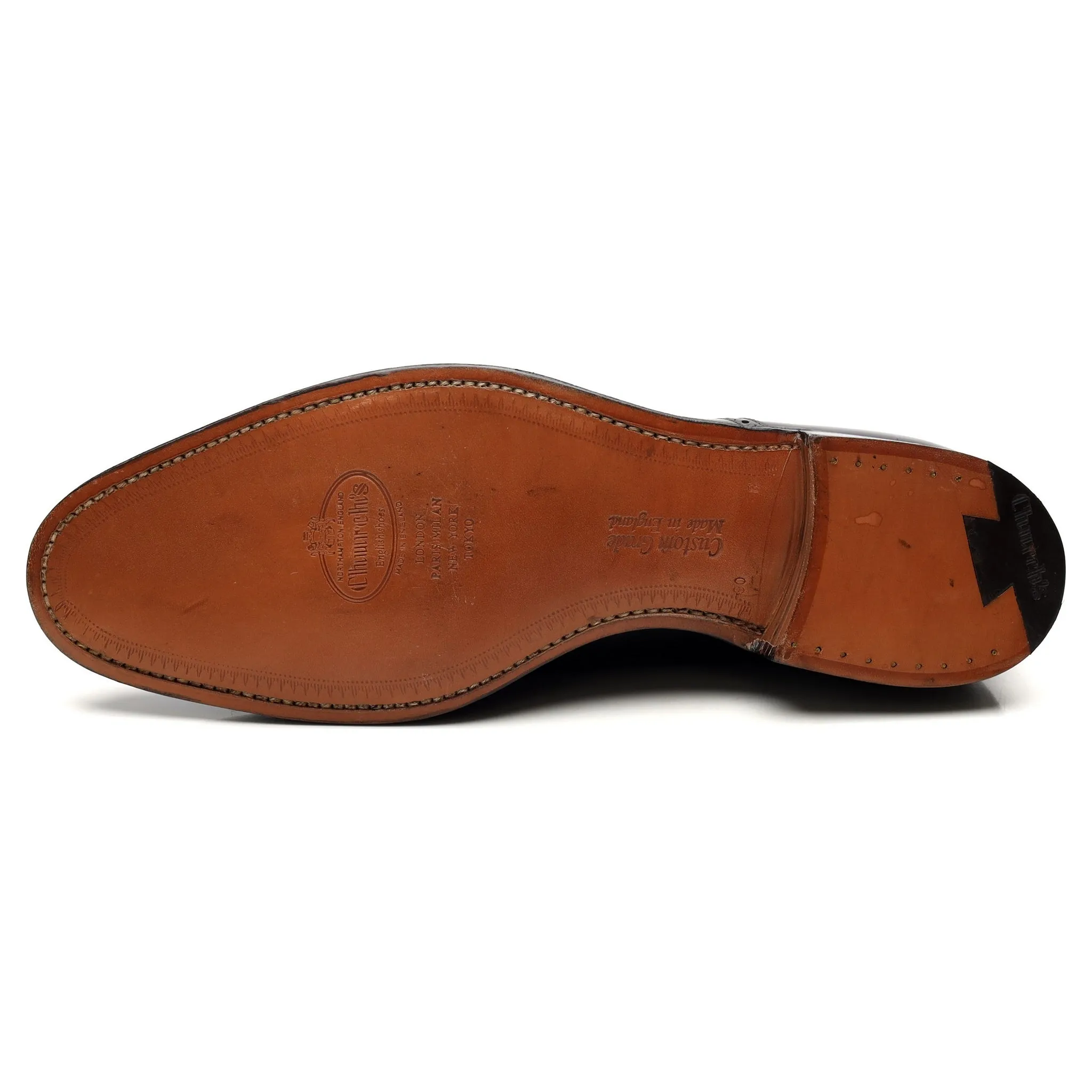 'Toronto' Black Leather Oxford Semi Brogues UK 9 G