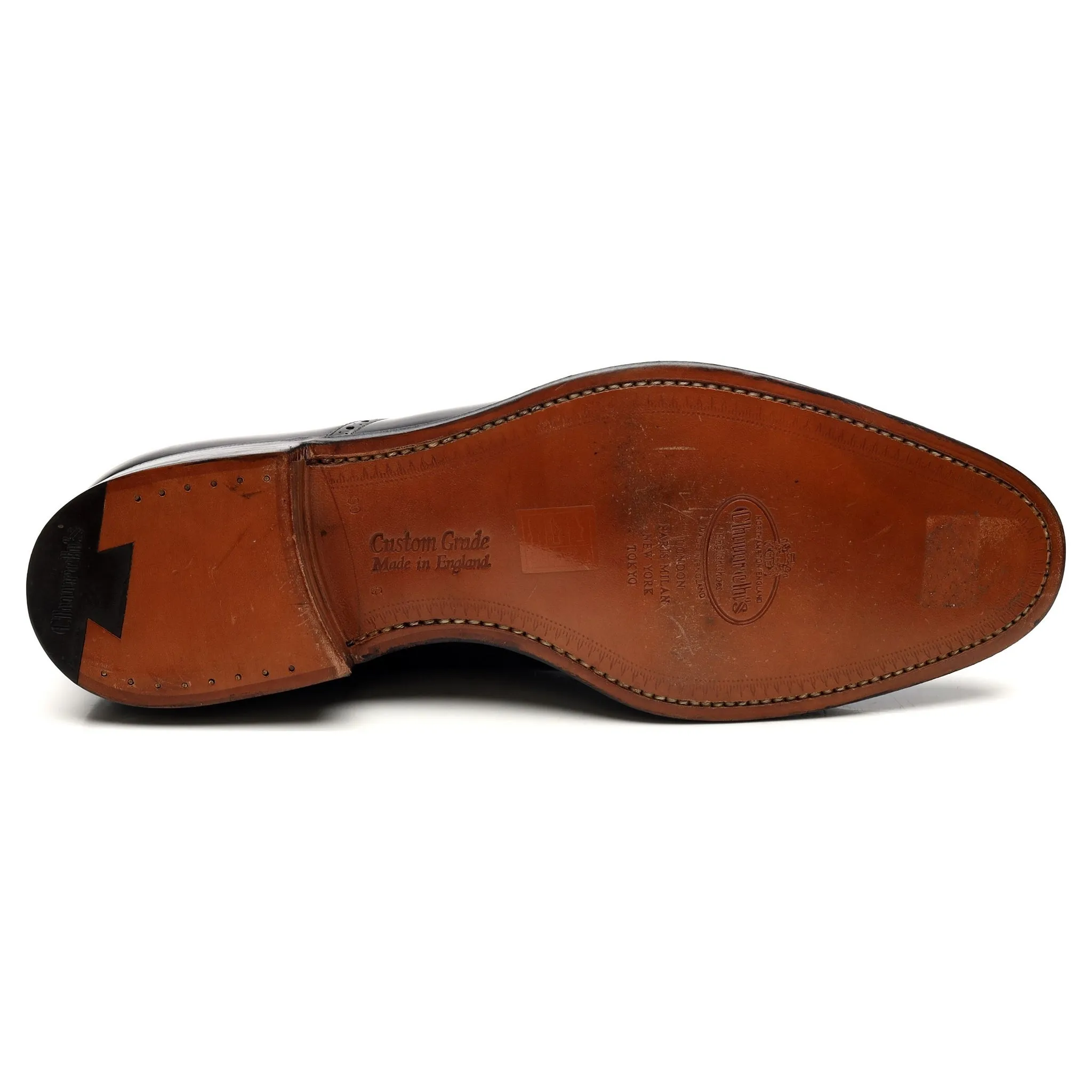 'Toronto' Black Leather Oxford Semi Brogues UK 9 G