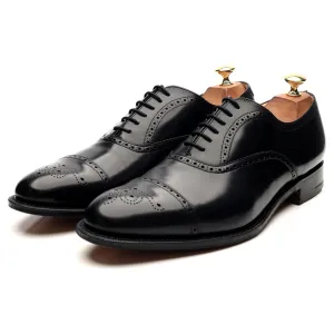 'Toronto' Black Leather Oxford Semi Brogues UK 9 G