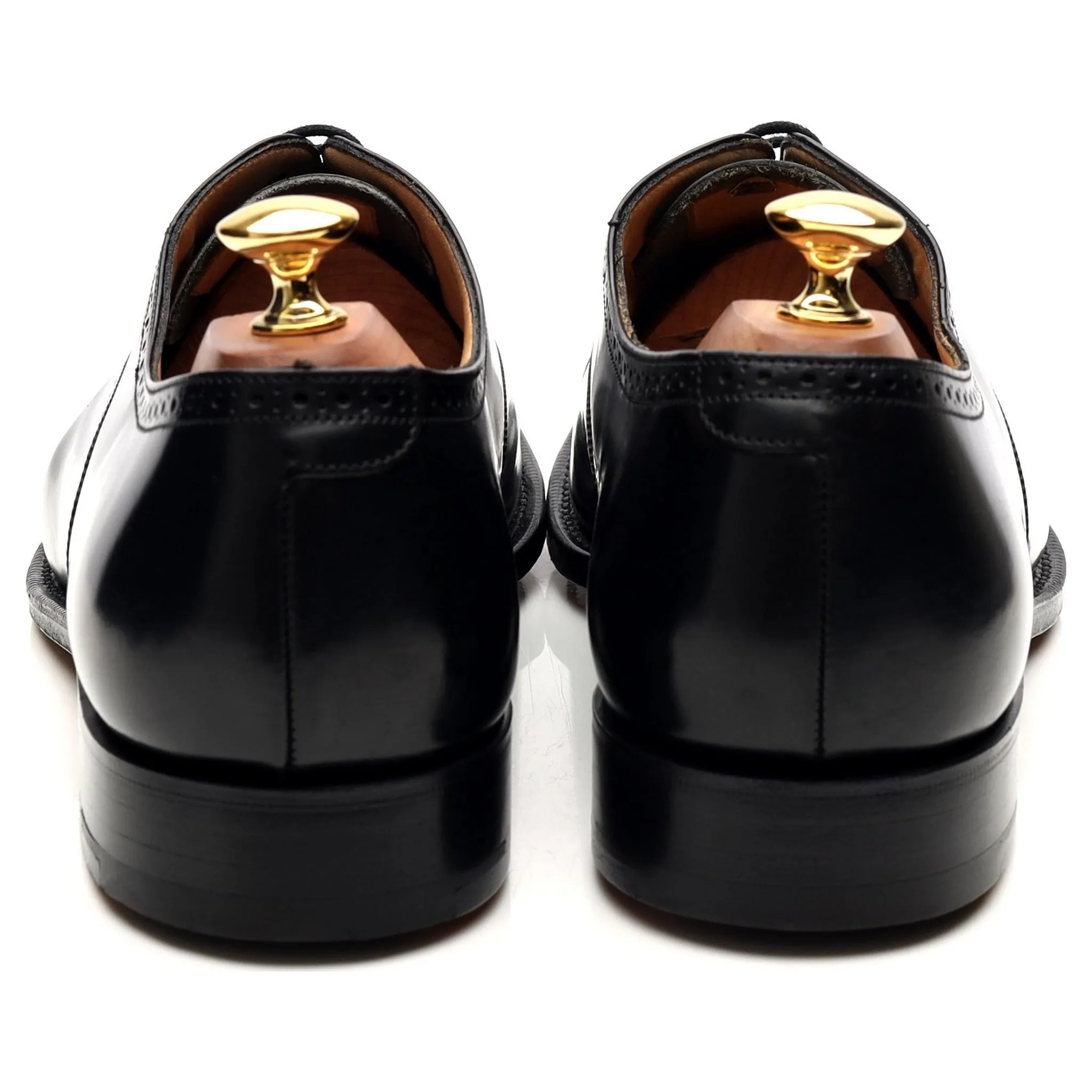 'Toronto' Black Leather Oxford Semi Brogues UK 9 G