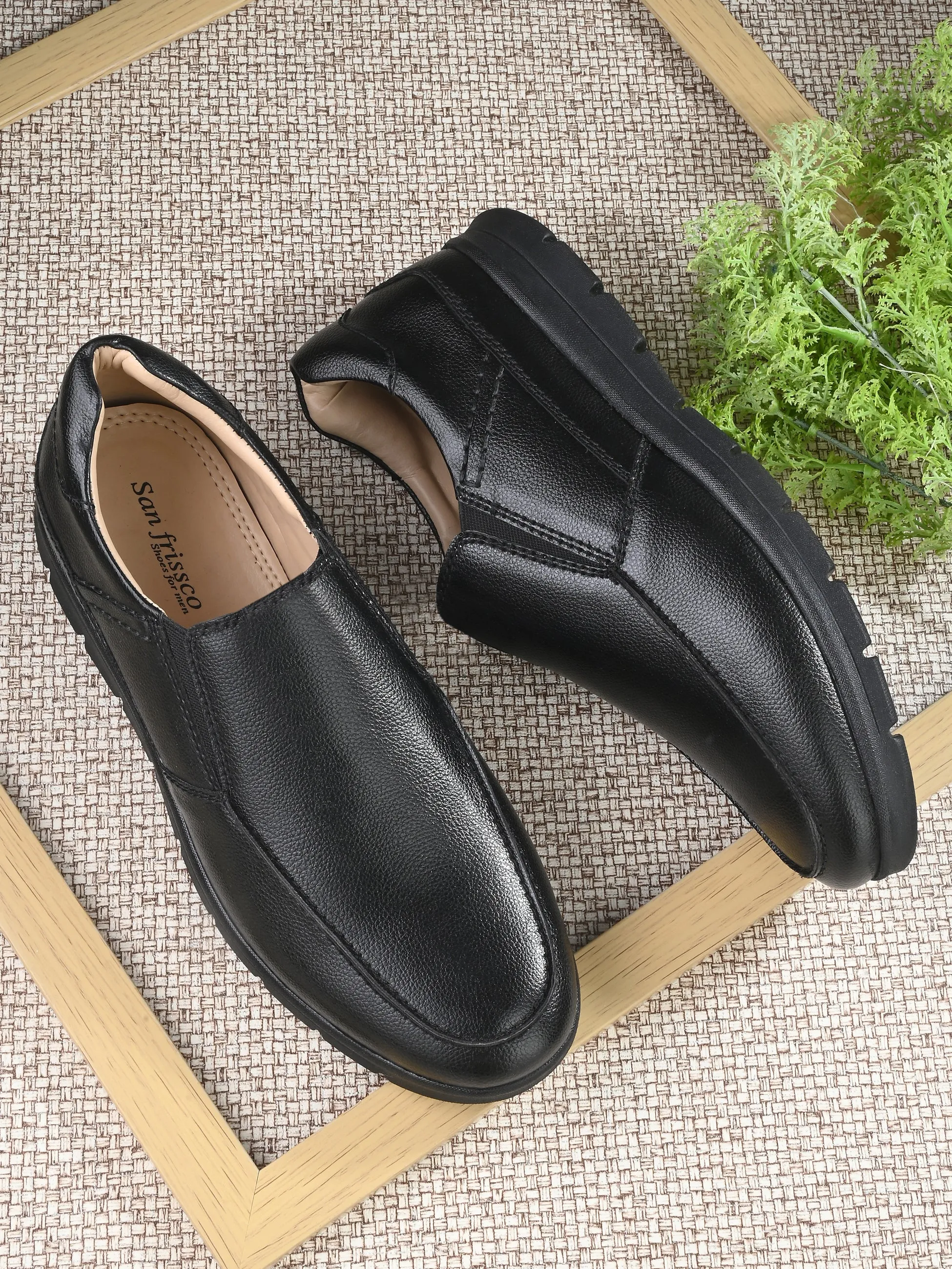Tubac Solid Black Slip-Ons