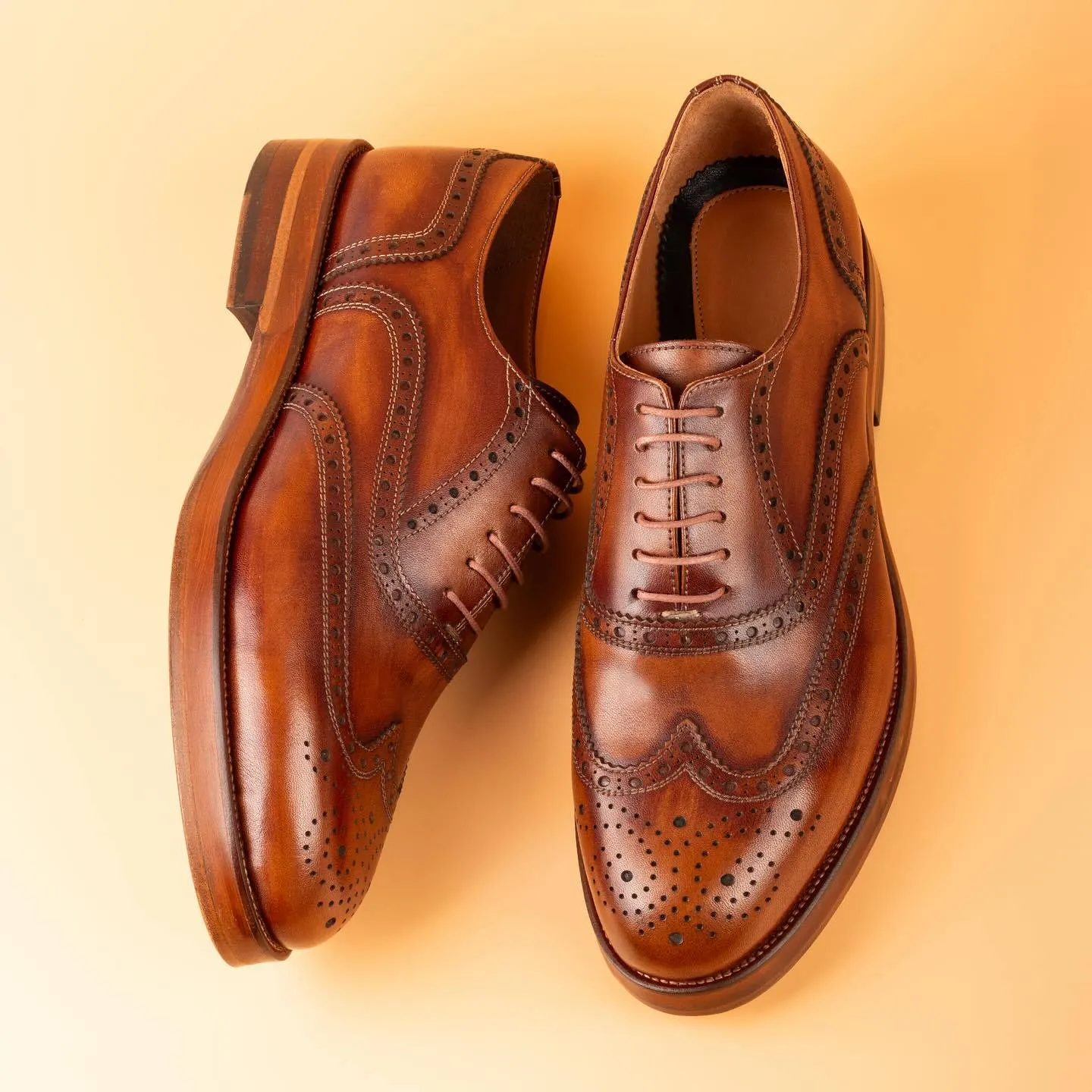 Vintage Handmade Genuine Leather Business Formal Brogues