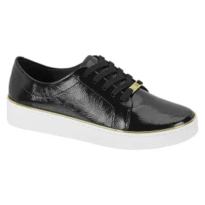 Vizzano 1214-105 Gold Rim Sneaker in Black Patent