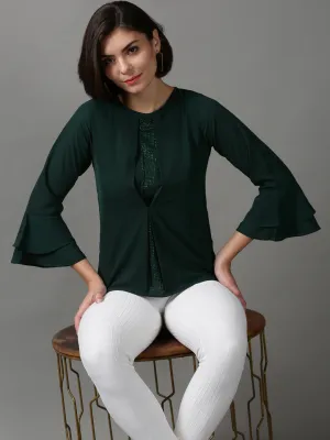 Women Green Georgette Top