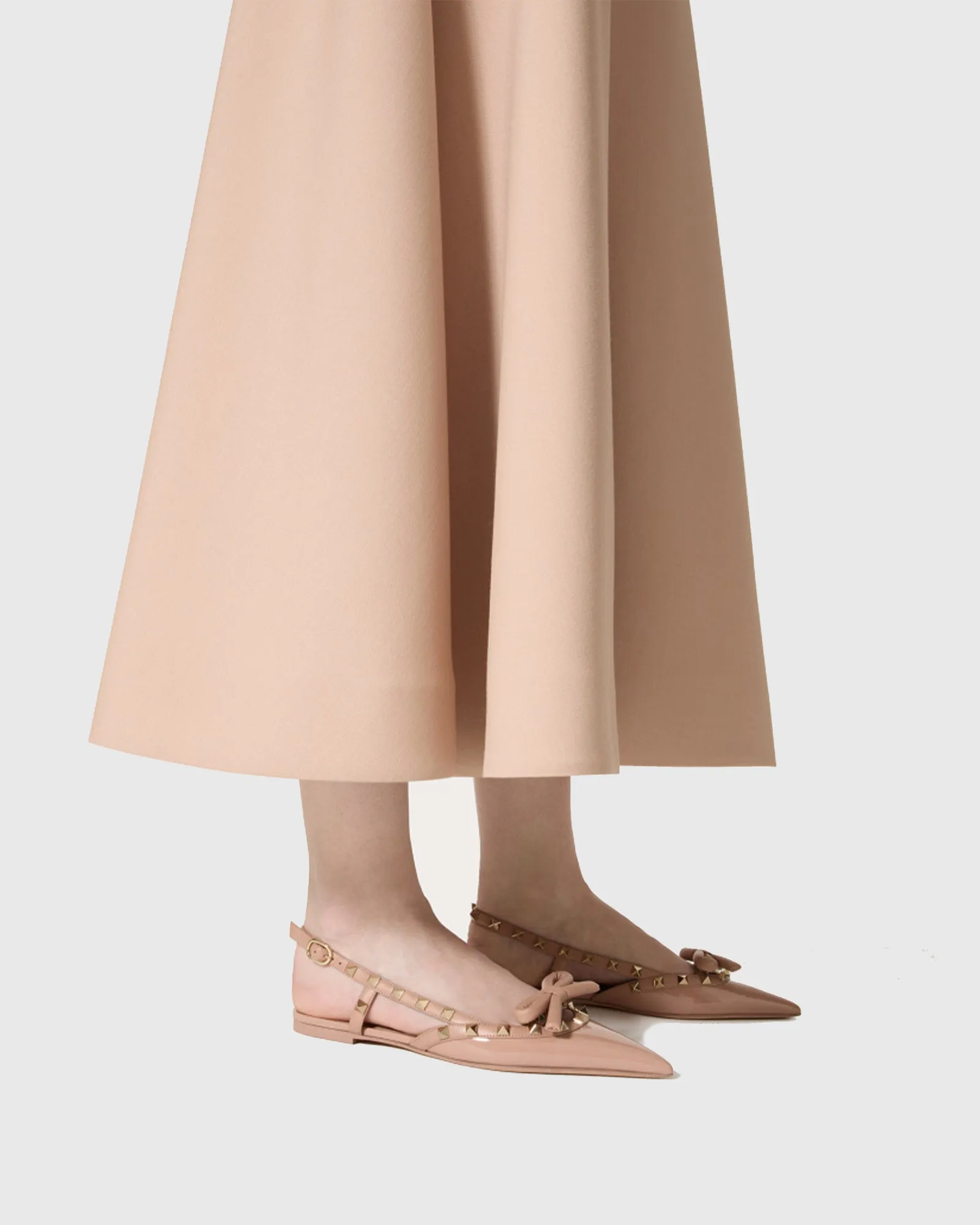Zappa Bow Rivet Slingback Flats In Pink