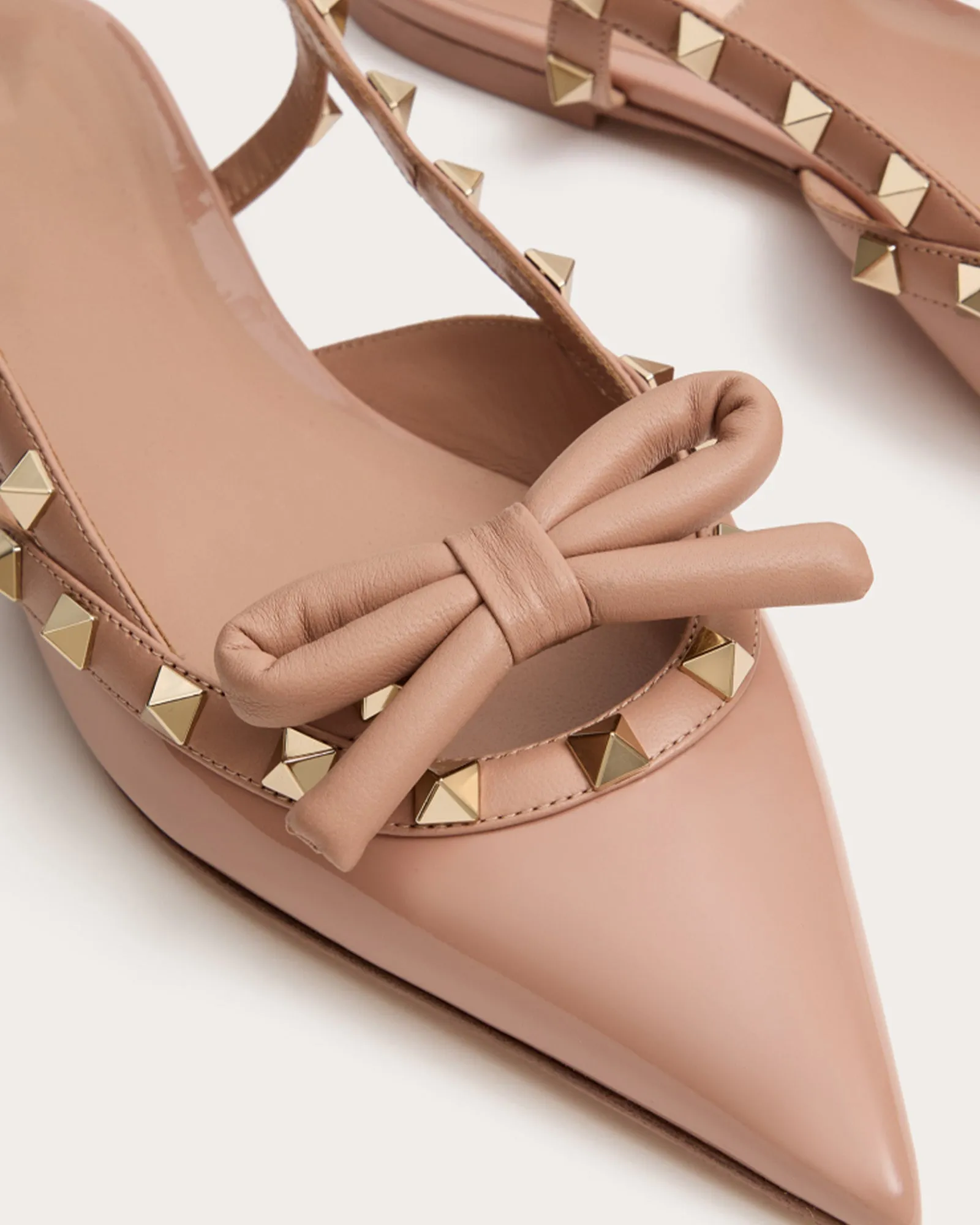 Zappa Bow Rivet Slingback Flats In Pink